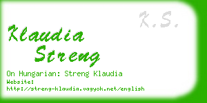 klaudia streng business card